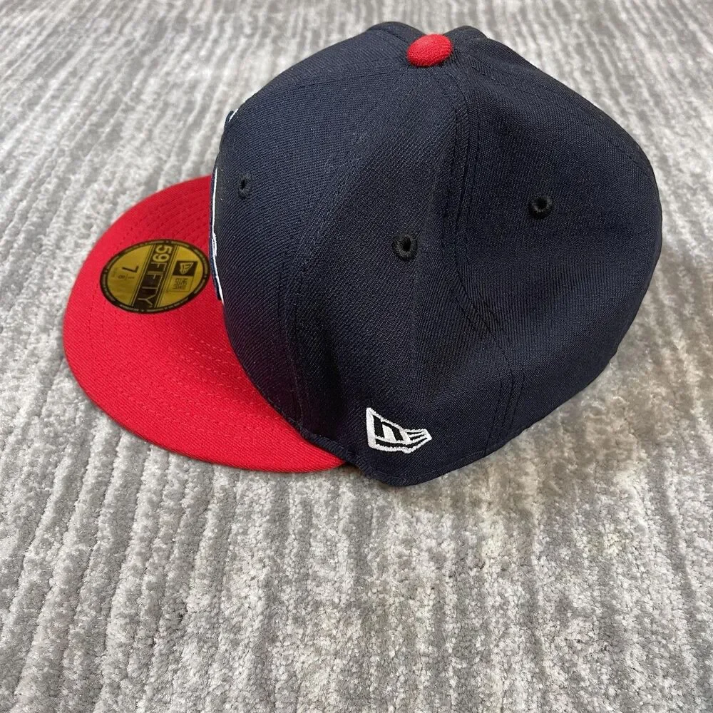 St Louis Cardinals Hat Cap Fitted Mens 7 1/8 Navy Red MLB Baseball New Era